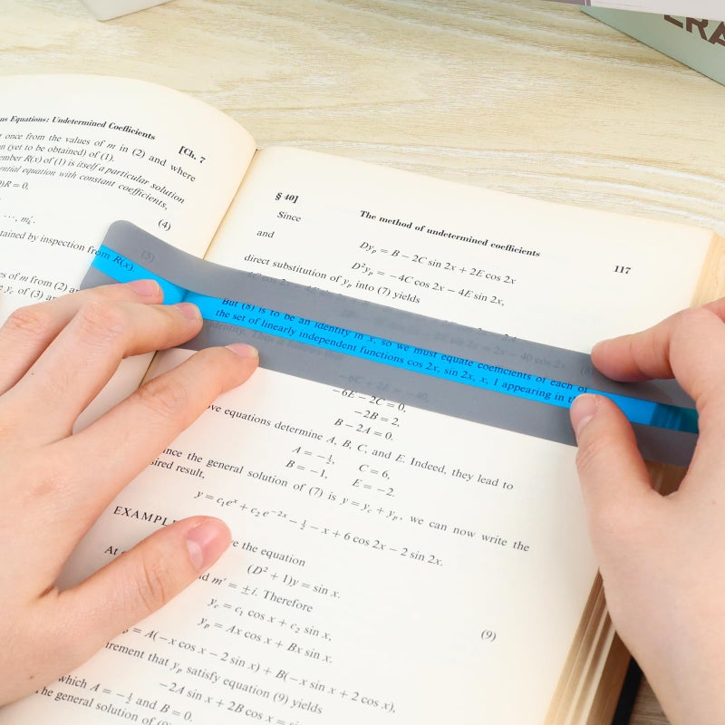 Koogel 8PCS Reading Guide Strips, 7.5""  1.3"" Reading Ruler Reading Tracking Highlight Strips Colored Overlays Bookmark Assorted Colors Helps with Dyslexia for School Campus Office - Image 5